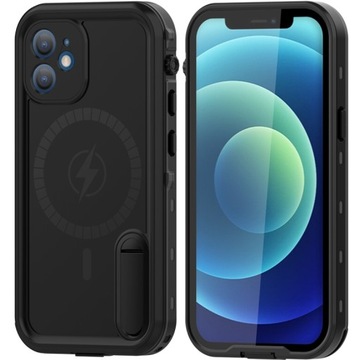 ETUI WODOODPORNE DO IPHONE 12 PANCERNE 360° WODOSZCZELNE Z NÓŻKĄ