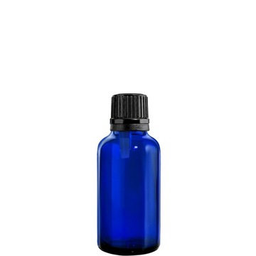 BUTELKA SZKLANA 50ML NIEBIESKA Z KROPLOMIERZEM CZA
