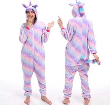 JEDNOROŻEC PIŻAMA Kigurumi Galaxy Fiolet 164