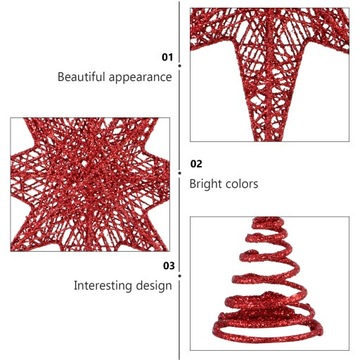 Новогоднее украшение «Рождественская звезда» блестящая 3 шт.