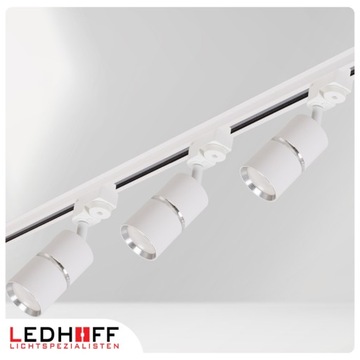 Светодиодная лампа Рефлекторный трековый светильник GU10 RAIL WHITE silver SPOT