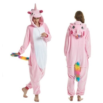 Piżama Onesie Kigurumi Kostium Przebranie Jednorożec S: 145-155cm