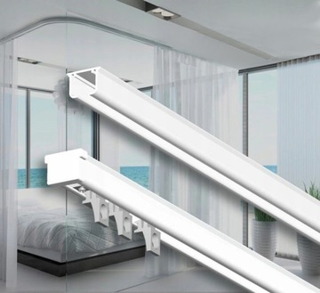 Карниз для штор, алюминиевый потолочный рельс, MS, 260 см