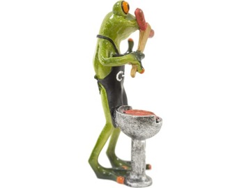 Figurka 16,5x9,5x7cm - Żaba przy grillu Kucharz