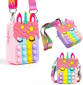 TOREBKA POPIT SASZETKA PUSH BUBBLE PORTFEL UNICORN DLA DZIEWCZYNKI kolorowy