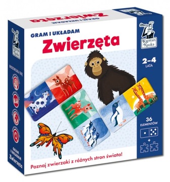 Domino i Puzzle GRAM i UKŁADAM ZWIERZĘTA 2-4 lata