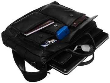 Сумка для ноутбука на длинном ремне, натуральная кожа