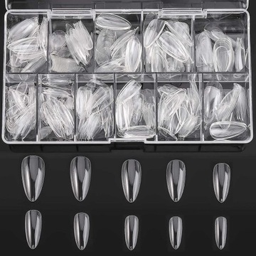 Almond Fake Nail Tips - Medium Almond Shaped Clear