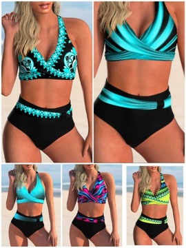 2023 New Swimsuit Sexy High Waist Printed Women Bi