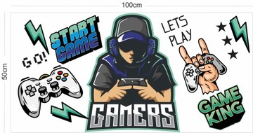 Наклейки на стену GAMER COMPUTER GAME 50X100см G