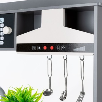 ДЕРЕВЯННАЯ КУХНЯ ДЛЯ ДЕТЕЙ KINDERPLAY ИНТЕРАКТИВНАЯ ВЫТЯЖКА АКСЕССУАРЫ