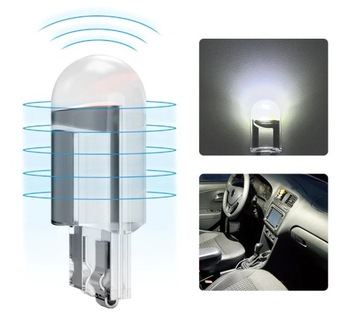 T10 12V HPC 360' БЕЛЫЙ W5W LED COB прозрачный