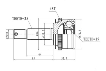 НАРУЖНЫЙ ПРИВОДНОЙ СОЕДИНИТЕЛЬ HYUNDAI GETZ