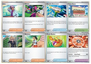 ZESTAW 8 ORYGINALNYCH KART POKEMON-8 X TRENER-SUPPORTER, ITEM, STADIUM,TOOL