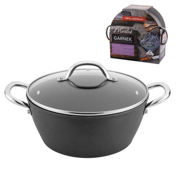 GARNEK ALUMINIOWY ONYX SILVER MERLOT 20cm 2,5l