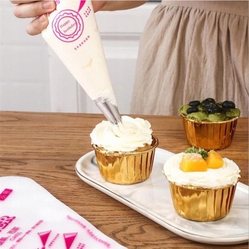 БОЛЬШОЙ СУМКА С ПРОЗРАЧНЫМИ РУКАВАМИ ДЛЯ УКРАШЕНИЯ ТОРТОВ ТОРТОВ ДЕСЕРТОВ 30X21 100 шт.