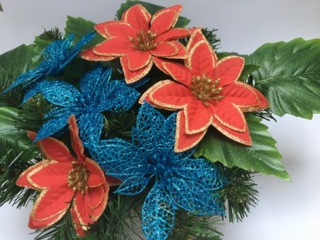 ARTIFICIAL FLOWER BETLEYMOND STAR блеск красный рождественское украшение