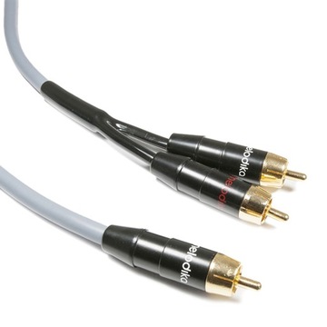 Melodika MDSWY10G Kabel do subwoofera typu Y (RCA-2xRCA) Gunmetal - 1m