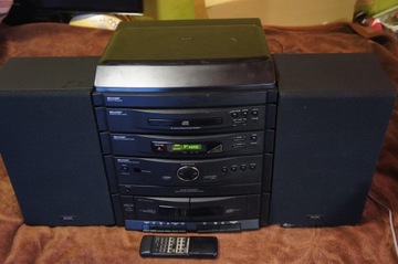 Wieża SHARP Gramofon 2xkaseta CD Radio z pilotem po serwisie z gwarancją