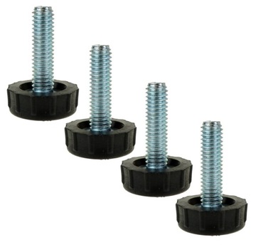 10x Stopka regulator do mebla M6 x 22/29 mm czarny