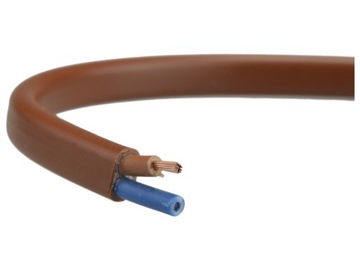Przewód kabel prądowy OMYp płaski 2x0,75 brązowy