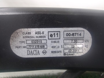 DACIA SANDERO I 08-13 ZAŘÍZENÍ(HÁK) TÁŽNÝ SVAZEK MODUL ŠROUBY 7711419409 ORIGINÁLNÍ