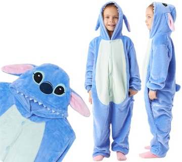 STITCH STICZ STRÓJ KOSTIUM PRZEBRANIE KIGURUMI PIŻAMA ONESIE S 104/110