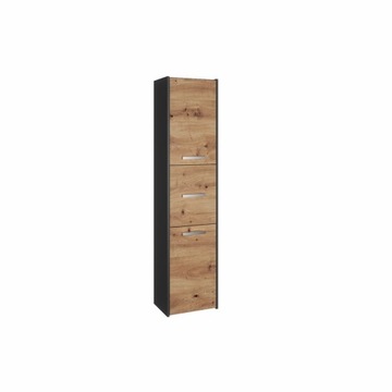 SZAFKA ŁAZIENKOWA 43CM ANTRACYT REGAŁ SŁUPEK PÓŁKI