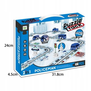 Tor Dla Samochodów Puzzle 44 elementy + Autko