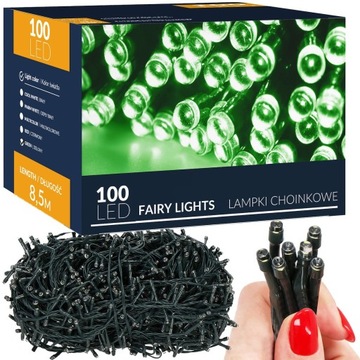 LAMPKI 100LED CHOINKĘ PRĄD GIRLANDA ŚWIETLNA ZIELONE ZEW/WEW CHOINKOWE