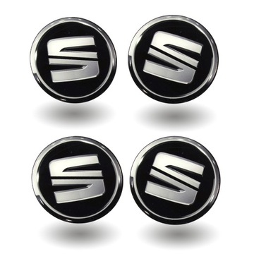 NAKLEJKI FELGI KOŁPAKI EMBLEMAT ZNACZEK SEAT 53mm