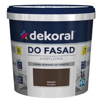 Farba elewacyjna akryl DEKORAL POLINIT brąz 1L