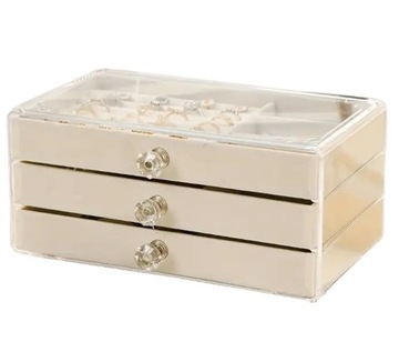 Damska Szkatułka kuferek na biżuterię organizer pudełeczko futerał pojemny