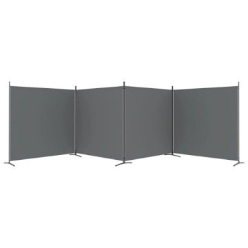 Ширма 4-панельная, антрацит, 698х180 см, ткань