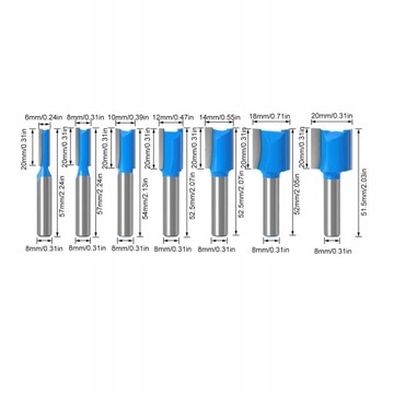 7X GRAPHITE FREZ PROSTY DO DREWNA ROWKÓW 8mm
