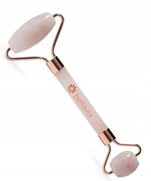 Wałek do masażu twarzy Bellavia w pudełku upominkowym różowy kwarc