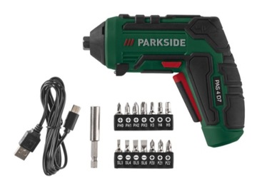 Wkrętarka wkrętak akumulatorowy 4 V PARKSIDE PAS 4 D7 z akcesoriami 10 NM