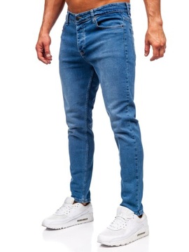 SPODNIE JEANSOWE MĘSKIE SLIM FIT GRANATOWE 6471 DENLEY_34/L