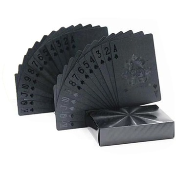 Plastic Playing Cards Waterproof Golden Poker Black Plastic Playing Cards C