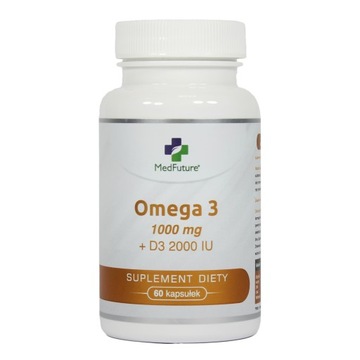 Omega 3 (Olej rybi) kwasy EPA i DHA - 1000 mg + Witamina D3 2000 IU