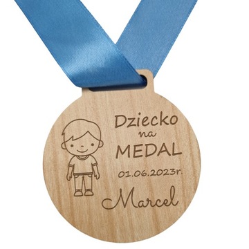 Medal drewniany Dzień Dziecka różne wzory kolory