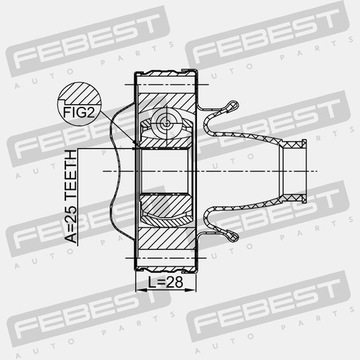 FEBEST PRZEGUB WAŁU NAPĘDOWEGO JEEP GRAND CHEROKEE 1997-2004