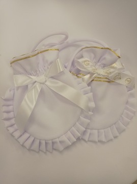 Плоский мешочек с золотом для Святого Причастия. белая сумка из жоржета для Альба