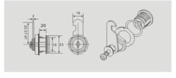КАССЕТНЫЙ ЗАМОК ДЛЯ КАССЕТНЫХ КОРОБОК 20 ММ