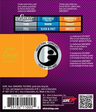 Струны для акустической гитары Elixir 11002 Extra Light (10-47) NW