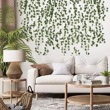 Искусственный плющ для настенной балконной гирлянды 12,6 м