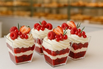 Pojemniki plastikowe na deserki i mini przekąski 200 ml 50szt. fingerfood