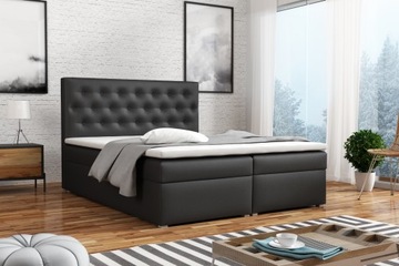 Łóżko kontynentalne tapicerowane boxspring 160x200