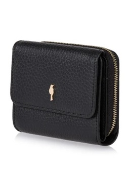 Женский кожаный кошелек черного цвета с RFID-защитой PORES-0817RFID-99(W24)