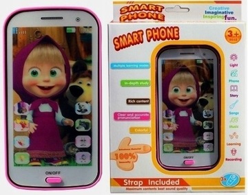 SMARTFON SMARTPHONE SMART PHONE DOTYKOWY TELEFONIK LALKA MASHA MISZA+ SMYCZ